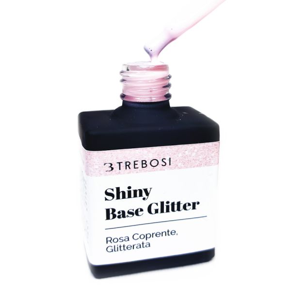 Shiny Base Glitter - Base rosa glitterata Soak Off
